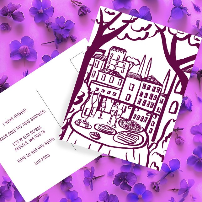 Cartão Postal ANÚNCIO DE MOVIMENTO Novo Endereço Apartamento Bal (MOVING ANNOUNCEMENT New Apartment Change of Address Balcony Postcard
)