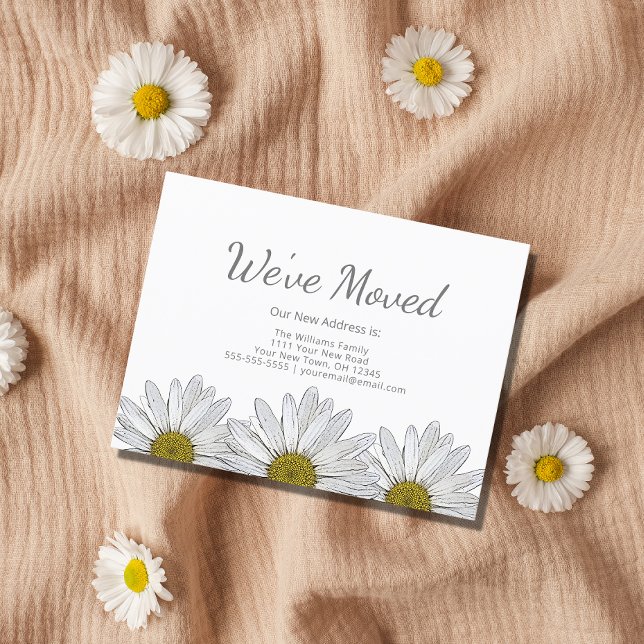 Cartão Postal Anúncio de Movimento Russo Floral de White Daisies (Criador carregado)