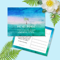 Anúncio de Mudança com Palmeira de Praia Tropical