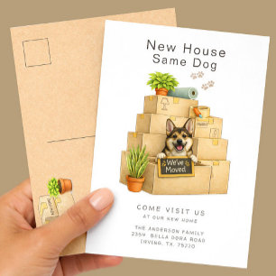 Cartão Postal Anúncio de Mudança da Casa do Corgi