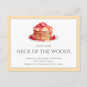 Cartão Postal Anúncio de Mudança de Casa do Pancake