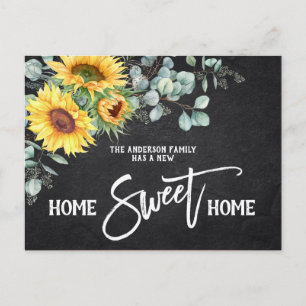 Cartão Postal Anúncio de mudança de casa dos Sunflower Home Sw