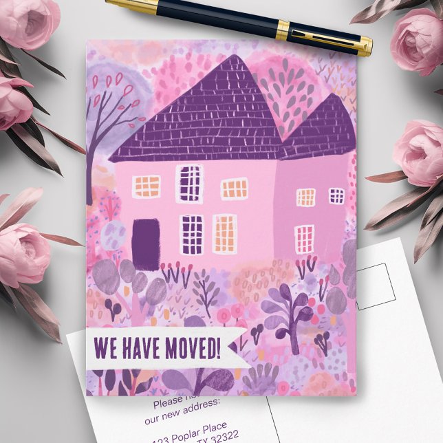 Cartão Postal Anúncio de Mudança de Casa Nova Mudar Endereço Que (New House Moving Announcement Change Address Sweet Postcard
)