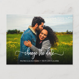 Cartão Postal Anúncio de mudança de data de casamento adiado