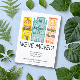 Cartão Postal Anúncio de Mudança de Endereço da Nova Casa Casas 