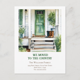 Cartão Postal Anúncio de mudança de endereço do estabelecimento 