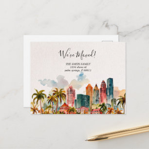 Cartão Postal Anúncio de mudança de endereço em Miami moderno