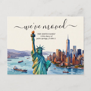 Cartão Postal Anúncio de mudança de endereço em Nova York retrô