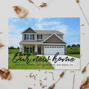 Cartão Postal Anúncio de mudança de foto moderna