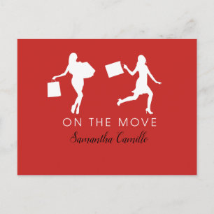 Cartão Postal Anúncio de Mudança de Vida de Mulher Solteira na C