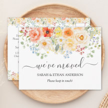 Anúncio de Mudança Floral Ensolarado em Aquarela