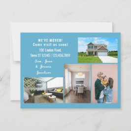 Cartão Postal Anúncio de mudança minimalista com 4 fotos