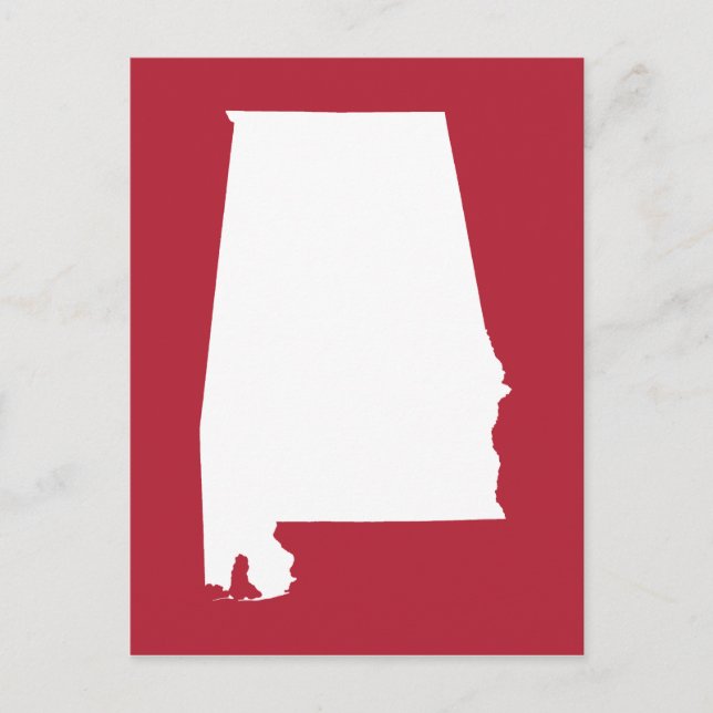 Cartão Postal Anúncio de Mudança para o Alabama Vermelho e Branc (Frente)