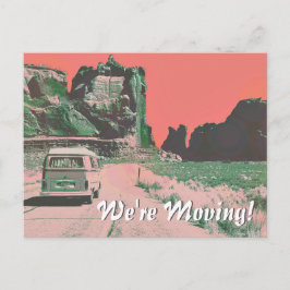 Cartão Postal Anúncio de Mudança Retro Deserto Cenário Pop Art