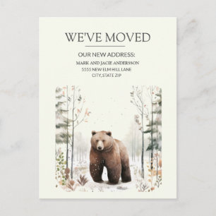Cartão Postal Anúncio de Mudança Urso Montanhas Neve