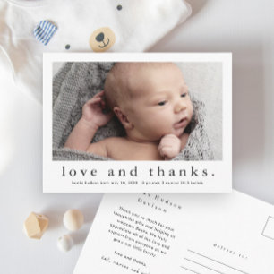 Cartão Postal Anúncio de Nascimento com Foto de Bebê Amor e Agra