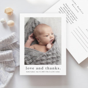 Cartão Postal Anúncio de Nascimento com Foto de Bebê Amor e Agra