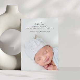 Cartão Postal Anúncio de Nascimento da Sobreposição de Fotos de 