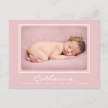 Anúncio de Nascimento de Bebê Menina Recém-Nascida