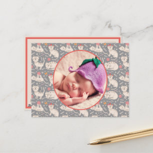 Cartão Postal Anúncio de Nascimento Gatos Bonitos Tocando Fios