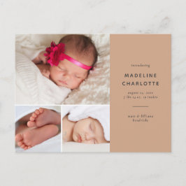 Cartão Postal Anúncio de Nascimento Multifotográfico Simples do 