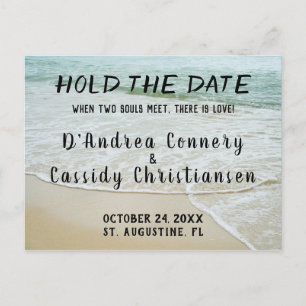 Cartão Postal Anúncio de Noivado Hold The Date para qualquer cas