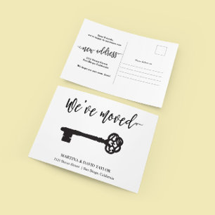 Cartão Postal Anúncio de novo endereço residencial de script e c