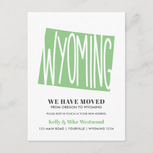 Cartão Postal Anúncio de novo endereço Wyoming Mudamos Endereço 