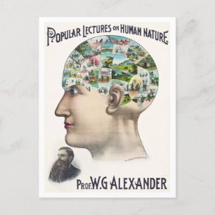Cartão Postal Anúncio de palestra de Alexander Phrenology