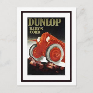 Cartão Postal Anúncio de peças automáticas Vintage Dunlop Bal