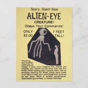 Cartão Postal Anúncio de pedido de Alienígena Vintage