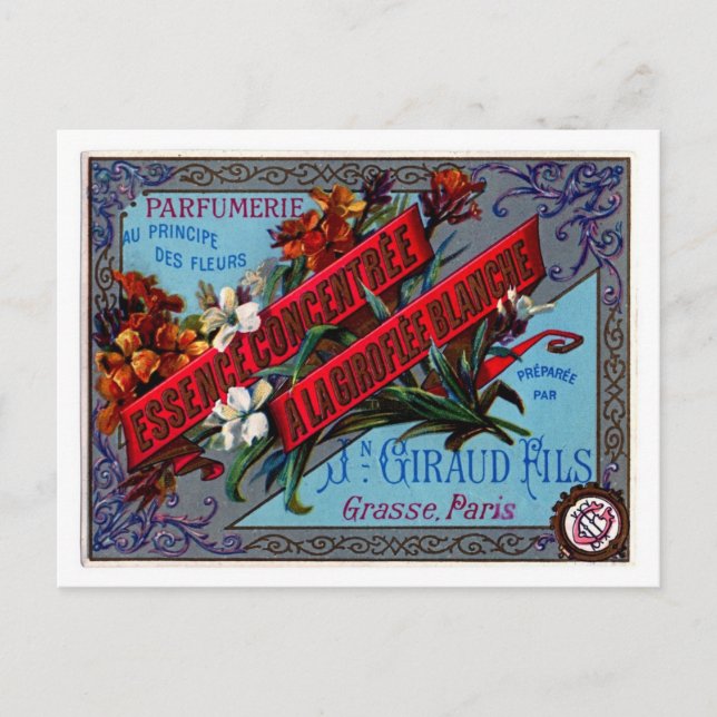 Cartão Postal Anúncio de Perfume Francês (Frente)