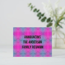 Anúncio de Reunião de Família Rosa Azul Tie Dye