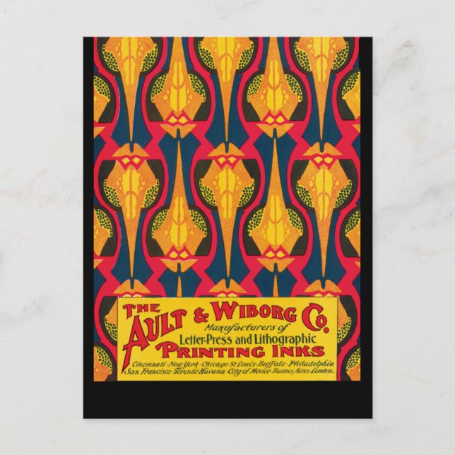 Cartão Postal Anúncio de Tinta de Impressão Vintage (Frente)