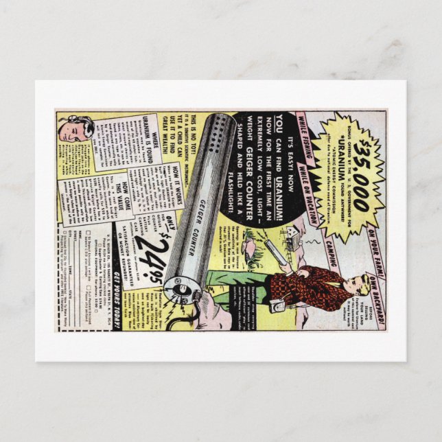 Cartão Postal Anúncio de urânio do detector (Frente)