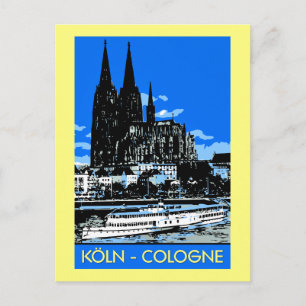 Cartão Postal Anúncio de viagem estilo retrô vintage Colônia Koe