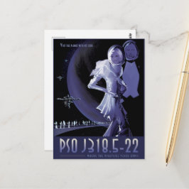 Cartão Postal Anúncio de Viagens de Ficção Científica, Planeta P