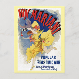 Cartão Postal Anúncio de vinho aperitivo da época Belle Époque f