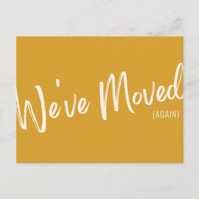 Cartão Postal Anúncio Divertido Amarelo Moderno Nós Mudamos Nova (Frente)