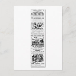 Cartão Postal Anúncio do Barnum & London United Shows
