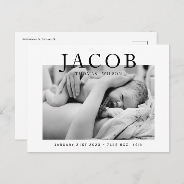 Cartão Postal anúncio do bebê na moda elegante (Frente/Verso)