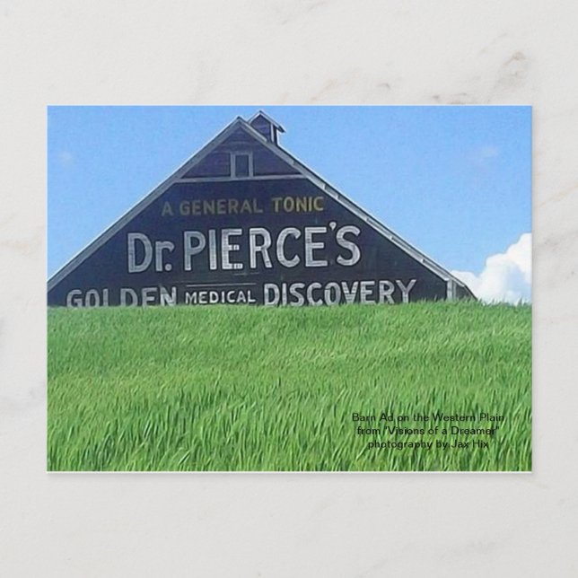 Cartão Postal Anúncio do celeiro na planície ocidental (Frente)