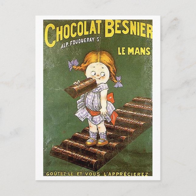 Cartão Postal Anúncio do Chocolat Besnier (Frente)