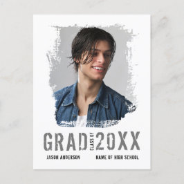 Cartão Postal Anúncio do Formando de Foto White 1 legal Grunge