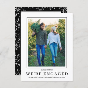 Cartão Postal Anúncio do Noivado de inverno Floco de neve FOTO