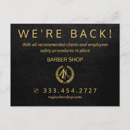 Cartão Postal Anúncio do salão de barbeiro covid-19 na grande re
