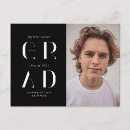 Cartão Postal anúncio elegante de graduação de script moderno