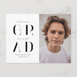 Cartão Postal anúncio elegante de graduação de script moderno