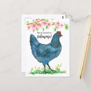 Cartão Postal Anúncio em Movimento Frango Azul Hen Delaware