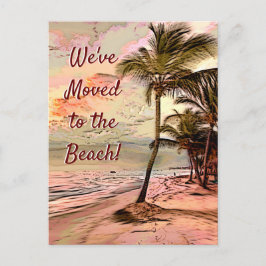 Cartão Postal Anúncio em movimento Sunrise Beach com Palm Trees